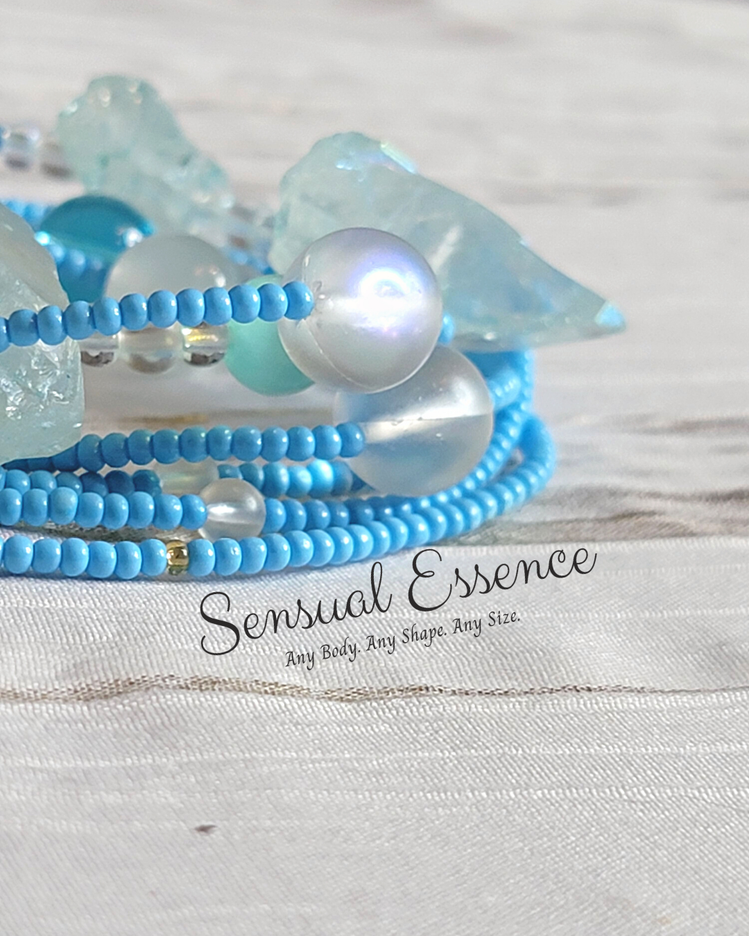 Aqua - Crystal Quartz Waistbead