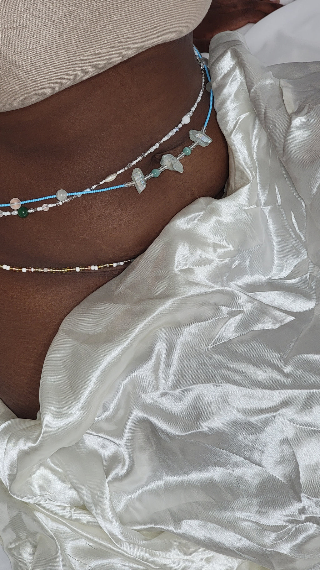 Aqua - Crystal Quartz Waistbead
