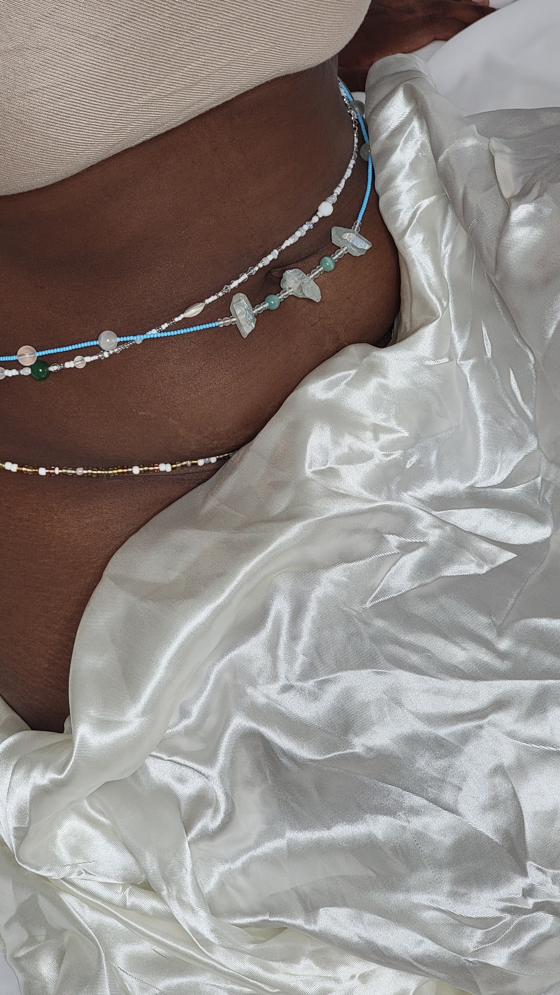 Aqua - Crystal Quartz Waistbead
